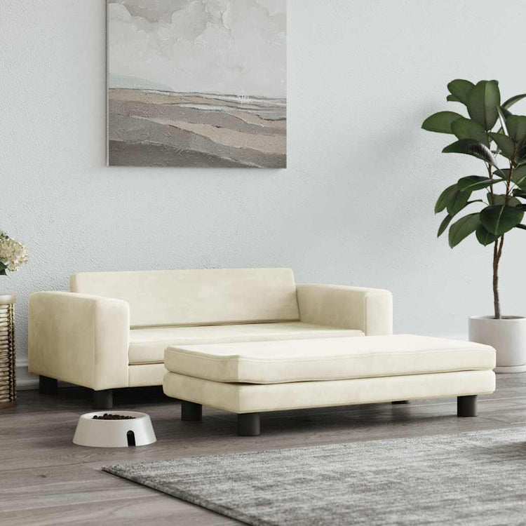 Panier de chien vidaxl avec extension 100x50x30 cm Crème en velours -colore