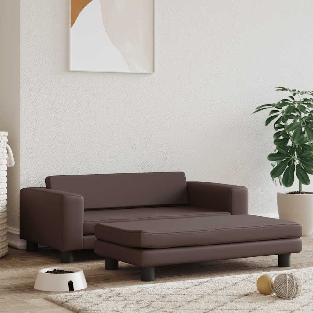 Panier de chien vidaxl avec extension 100x50x30 cm en cuir artificiel marron