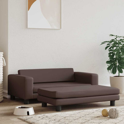 Panier de chien vidaxl avec extension 100x50x30 cm en cuir artificiel marron