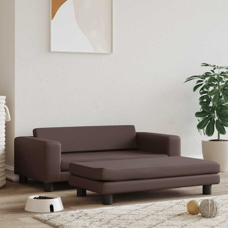 Panier de chien vidaxl avec extension 100x50x30 cm en cuir artificiel marron