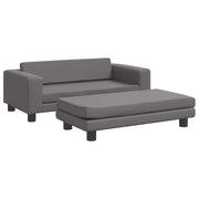 Vidaxl Dog Panier avec extension 100x50x30 cm en cuir artificiel gris - afbeelding 2