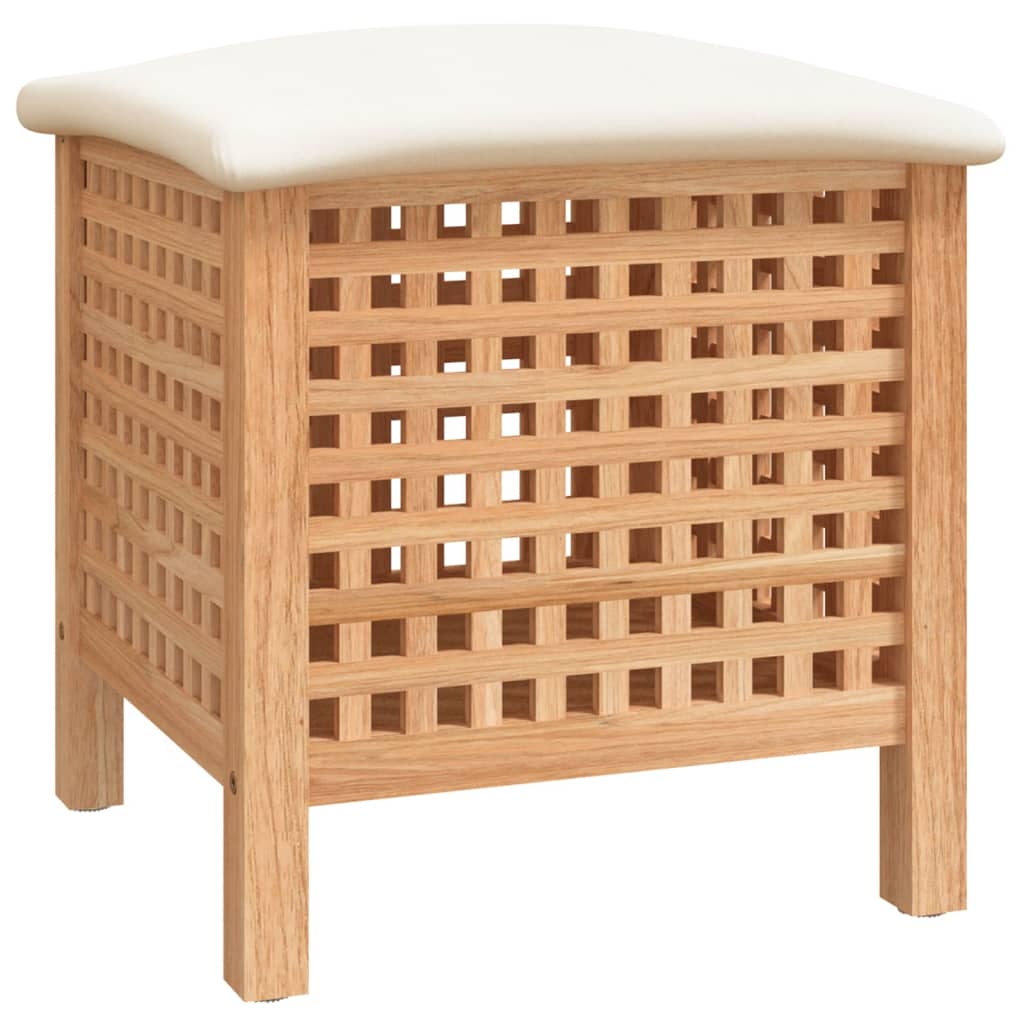 Tabouret de salle de bain vidaxl 48x47.5x52 cm en bois de noyer massif