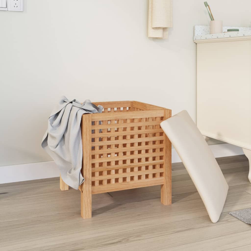 Tabouret de salle de bain vidaxl 48x47.5x52 cm en bois de noyer massif