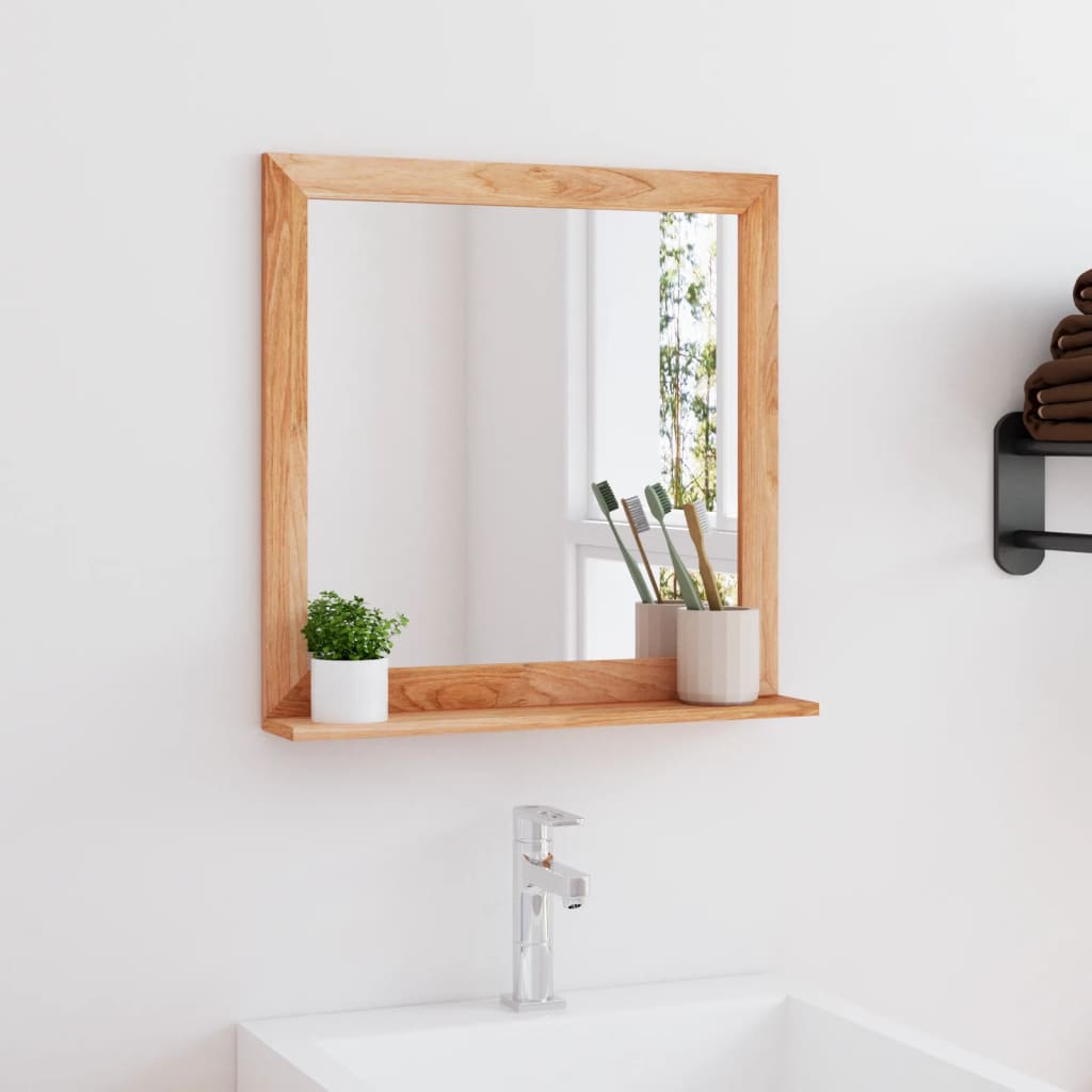 Miroir mural Vidaxl 55x55 cm en bois de noyer massif