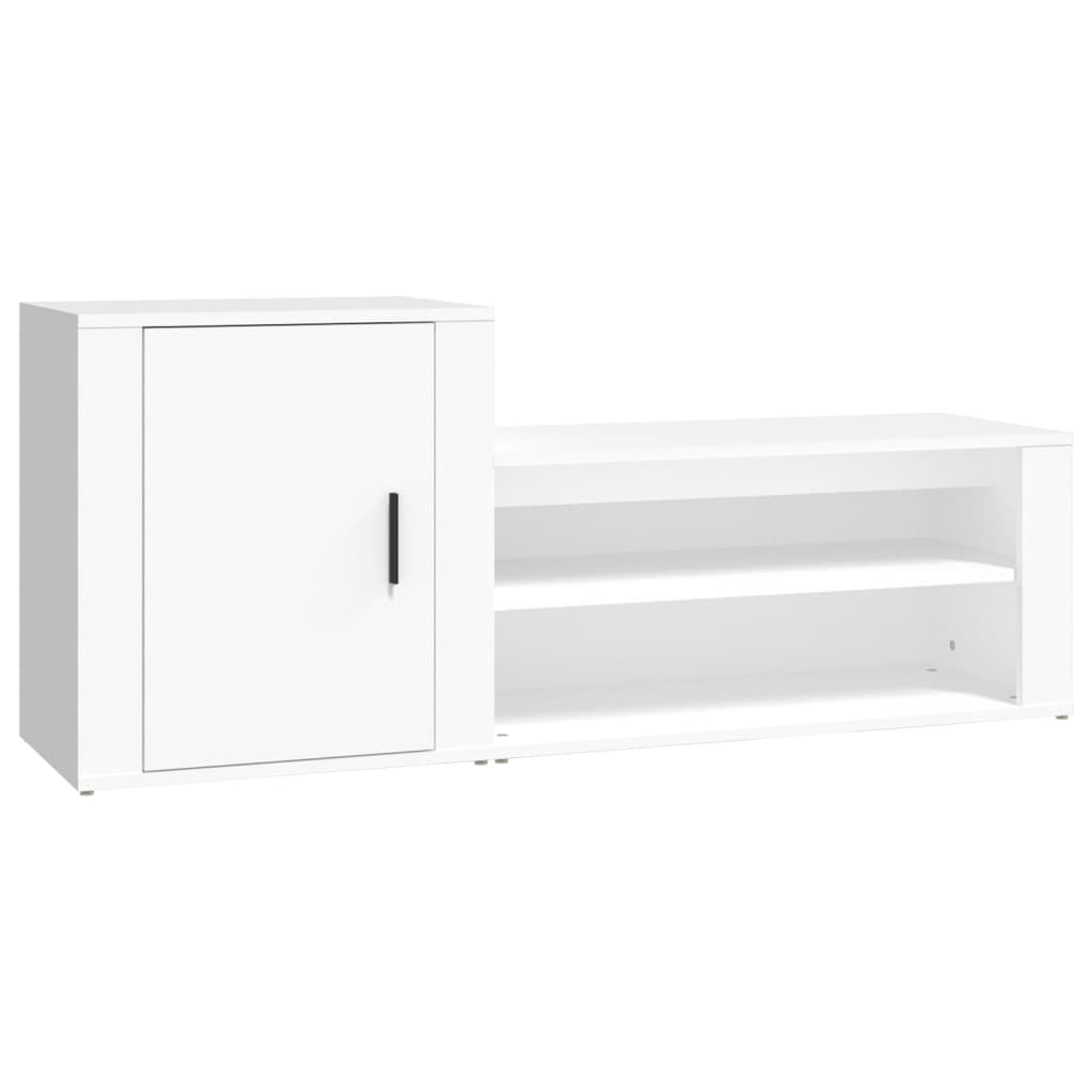 Armoire à chaussures vidaxl 130x35x54 cm en bois transformé blanc