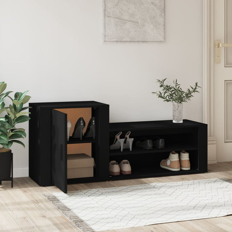 Armoire à chaussures Vidaxl 130x35x54 cm Bois de bois de propriété