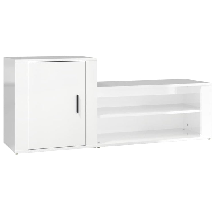 Armoire à chaussures vidaxl 130x35x54 cm en bois de bois haut brillant blanc