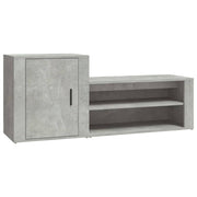 Armoire à chaussures Vidaxl 130x35x54 cm Prix de béton en bois transformé - afbeelding 2