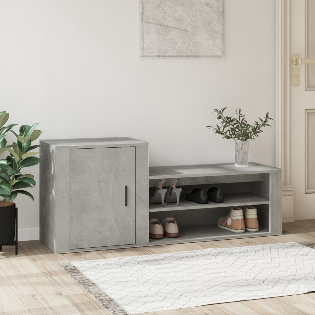 Armoire à chaussures Vidaxl 130x35x54 cm Prix de béton en bois transformé