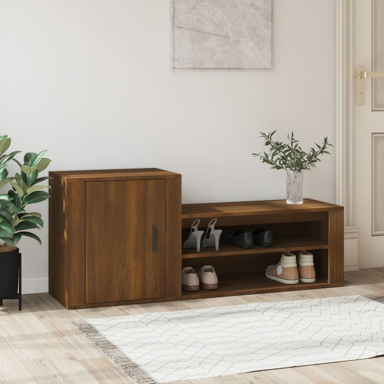 Armoire à chaussures Vidaxl 130x35x54 cm Couleur de chêne brun coupé en bois coupé