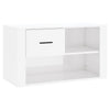 Armoire à chaussures vidaxl 80x35x45 cm en bois de bois haute brillant blanc