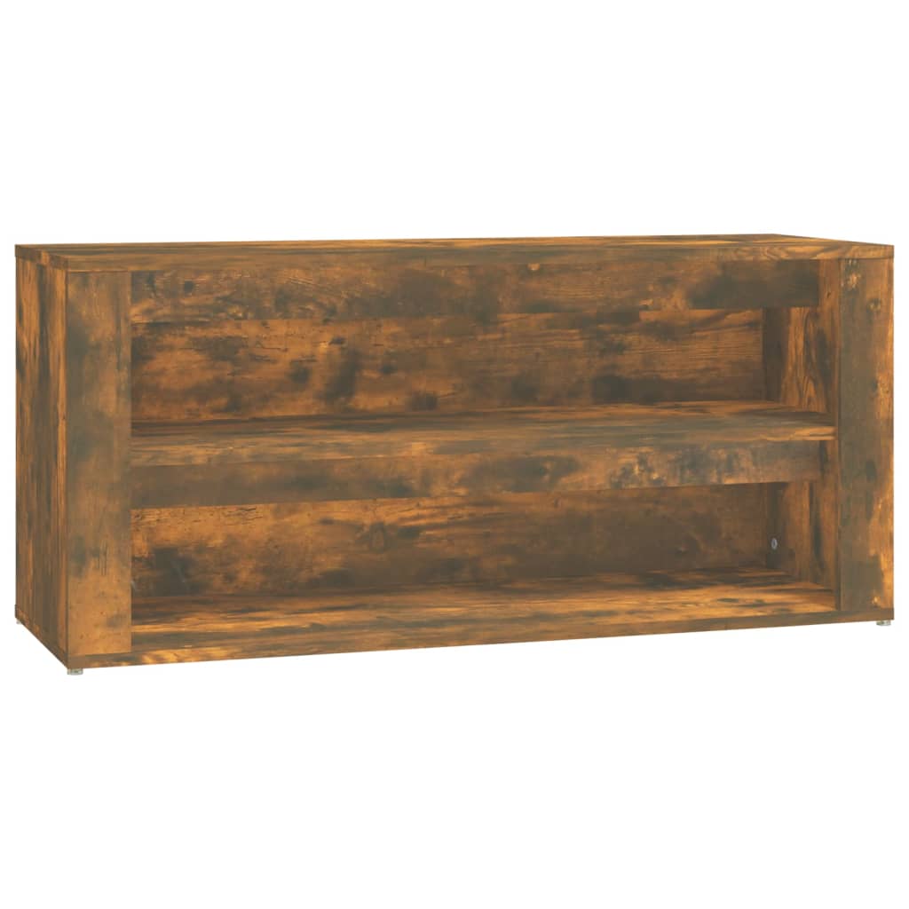 Rack de chaussures Vidaxl 100x35x45 cm en bois de bois fumé en bois coloré