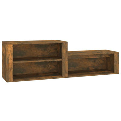 Armoire à chaussures Vidaxl 150x35x45 cm en bois de bois de chêne fumé coloré