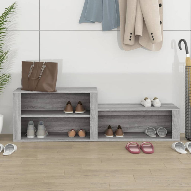 Armoire à chaussures Vidaxl 150x35x45 cm en bois de bois de gris sonoma