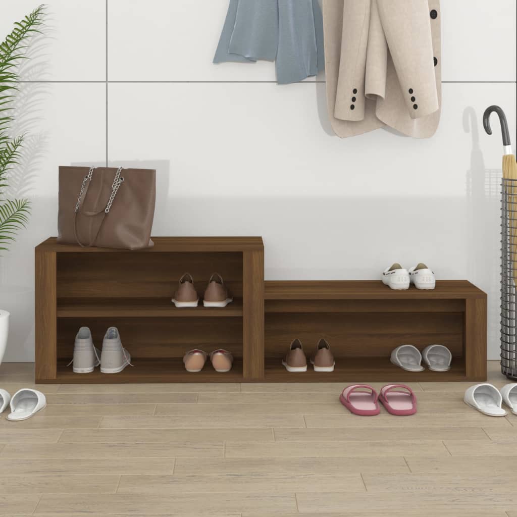 Armoire à chaussures Vidaxl 150x35x45 cm Couleur de chêne brun coupé en bois coupé