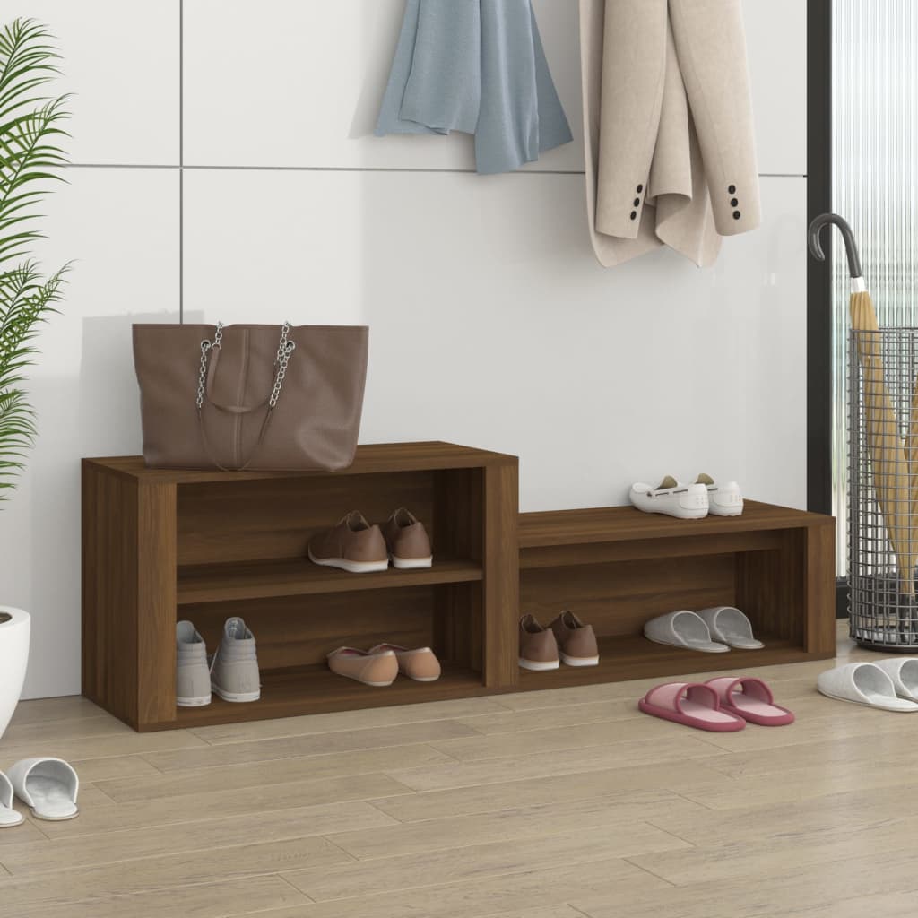 Armoire à chaussures Vidaxl 150x35x45 cm Couleur de chêne brun coupé en bois coupé