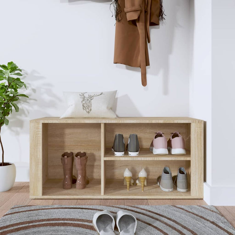 Armoire à chaussures vidaxl 100x35x45 cm en bois de bois de chêne sonoma coloré