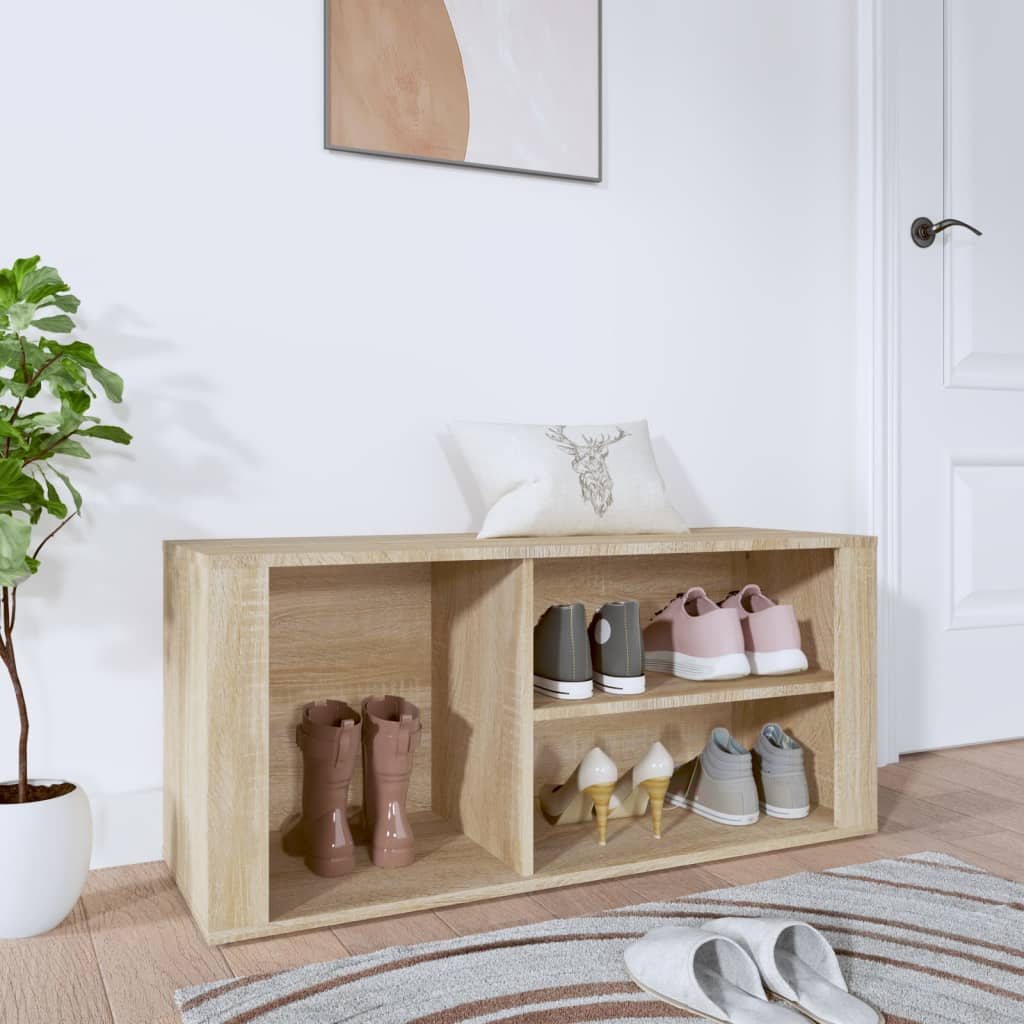 Armoire à chaussures vidaxl 100x35x45 cm en bois de bois de chêne sonoma coloré