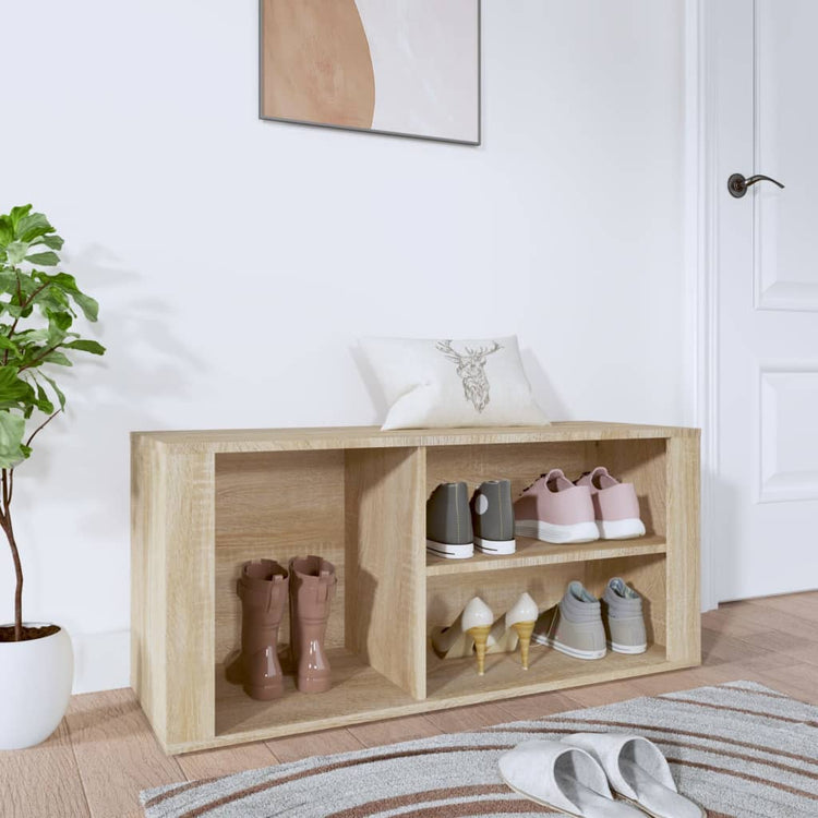 Armoire à chaussures vidaxl 100x35x45 cm en bois de bois de chêne sonoma coloré