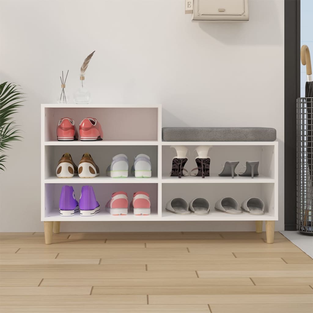 Armoire à chaussures Vidaxl 102x36x60 cm Bois de bois de propriété