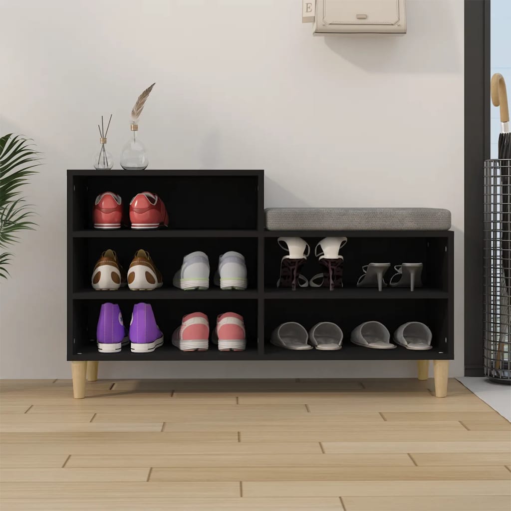 Armoire à chaussures Vidaxl 102x36x60 cm Bois de bois de propriété