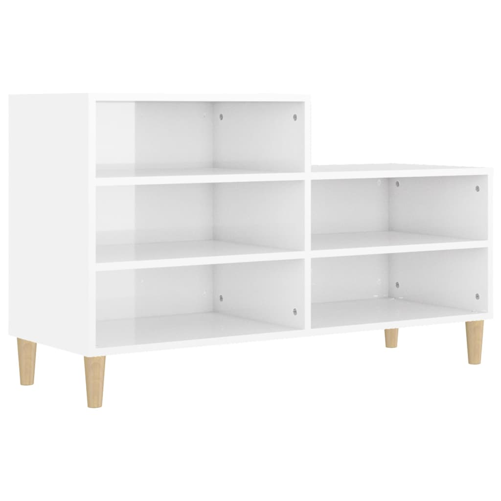 Armoire à chaussures Vidaxl 102x36x60 cm en bois de bois haut blanc