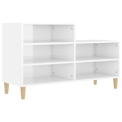 Armoire à chaussures Vidaxl 102x36x60 cm en bois de bois haut blanc