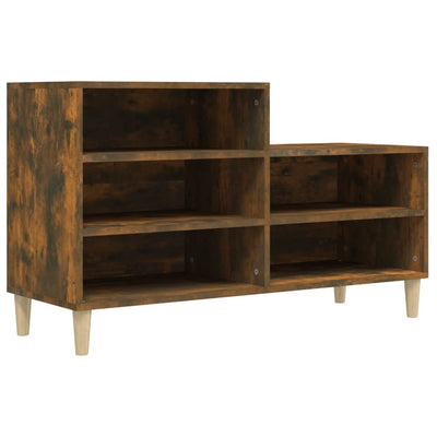 Armoire à chaussures Vidaxl 102x36x60 cm en bois de bois de bois fumé coloré