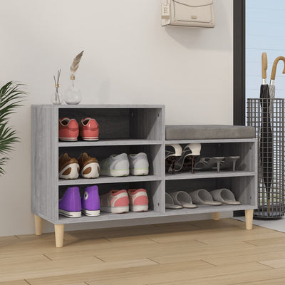 Armoire à chaussures Vidaxl 102x36x60 cm en bois de bois de sonoma gris