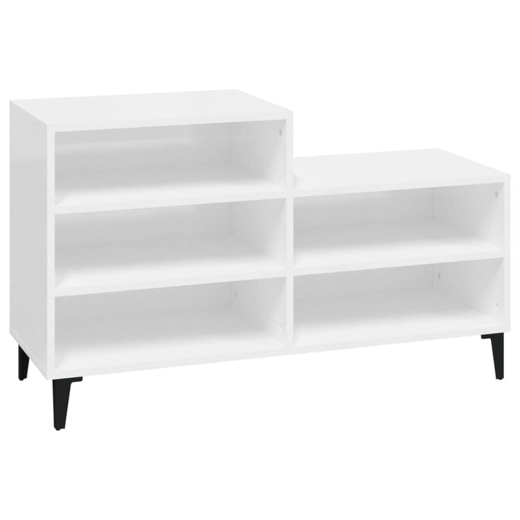 Armoire à chaussures Vidaxl 102x36x60 cm en bois de bois haut blanc