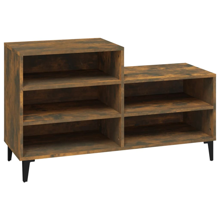 Armoire à chaussures Vidaxl 102x36x60 cm en bois de bois de bois fumé coloré