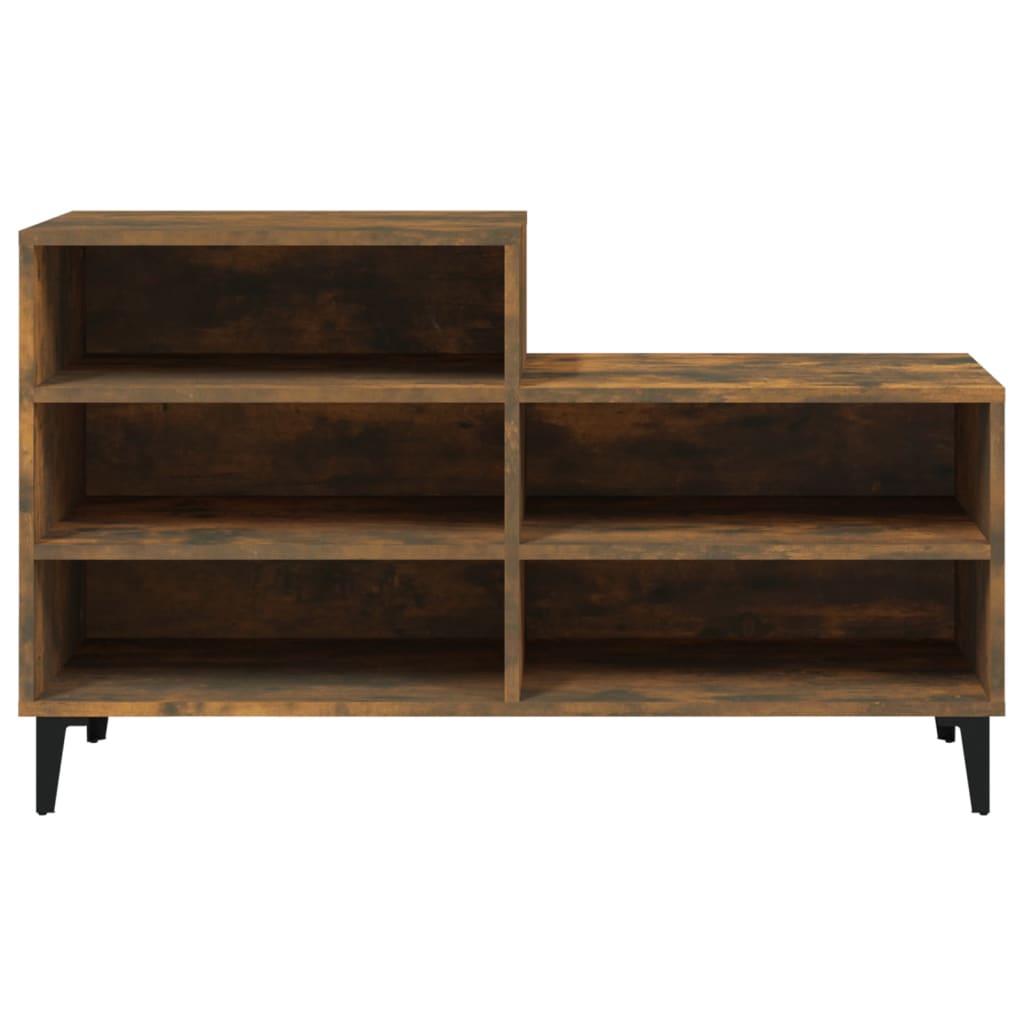 Armoire à chaussures Vidaxl 102x36x60 cm en bois de bois de bois fumé coloré