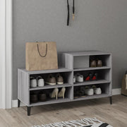 Armoire à chaussures Vidaxl 102x36x60 cm en bois de bois de sonoma gris - afbeelding 3
