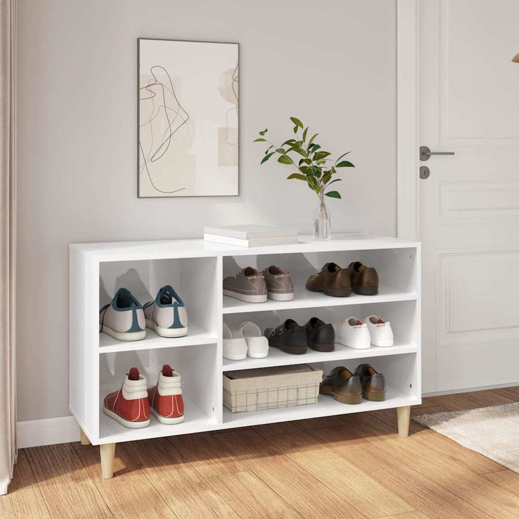 Armoire à chaussures Vidaxl 102x36x60 cm en bois de bois haut blanc