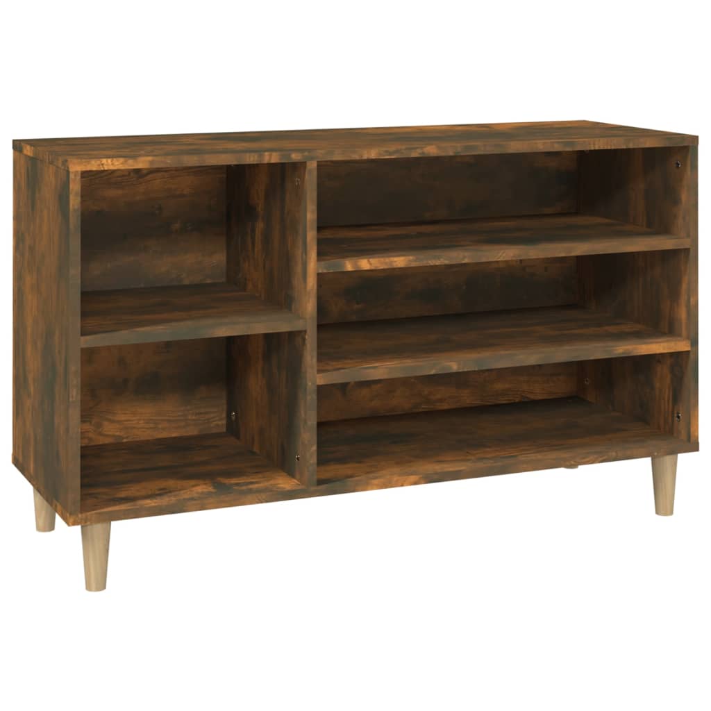 Armoire à chaussures Vidaxl 102x36x60 cm en bois de bois de bois fumé coloré