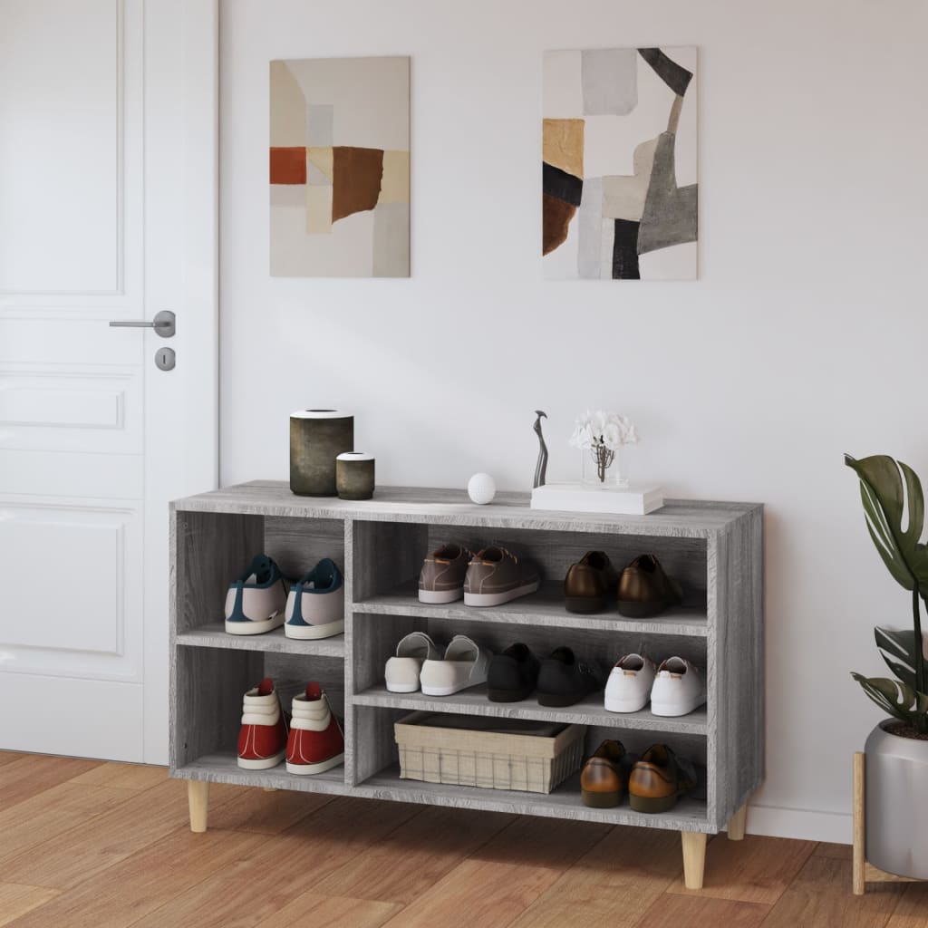 Armoire à chaussures Vidaxl 102x36x60 cm en bois de bois de sonoma gris