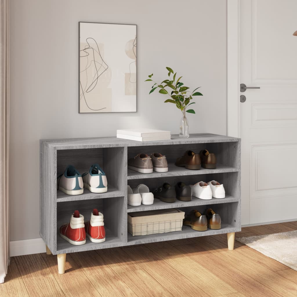 Armoire à chaussures Vidaxl 102x36x60 cm en bois de bois de sonoma gris