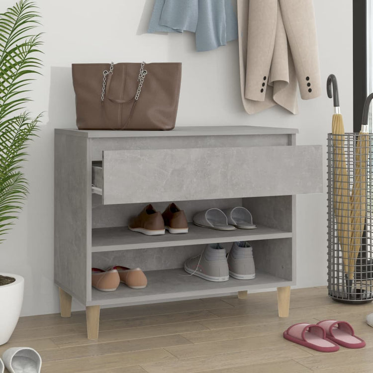 Armoire à chaussures Vidaxl 70x36x60 cm Betongrij en bois transformé