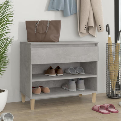 Armoire à chaussures Vidaxl 70x36x60 cm Betongrij en bois transformé