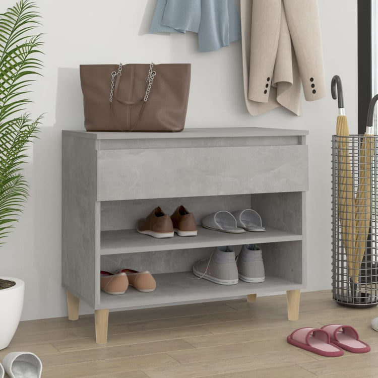 Armoire à chaussures Vidaxl 70x36x60 cm Betongrij en bois transformé