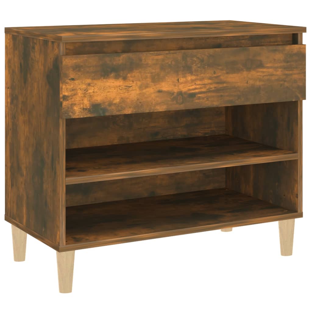 Armoire à chaussures Vidaxl 70x36x60 cm en bois de bois de bois fumé coloré