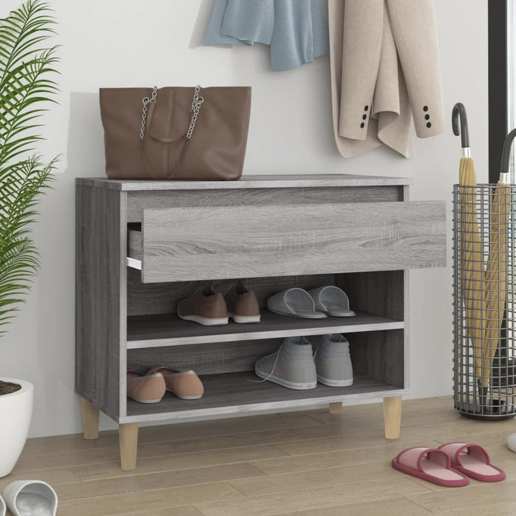 Armoire à chaussures Vidaxl 70x36x60 cm en bois de bois de sonoma gris