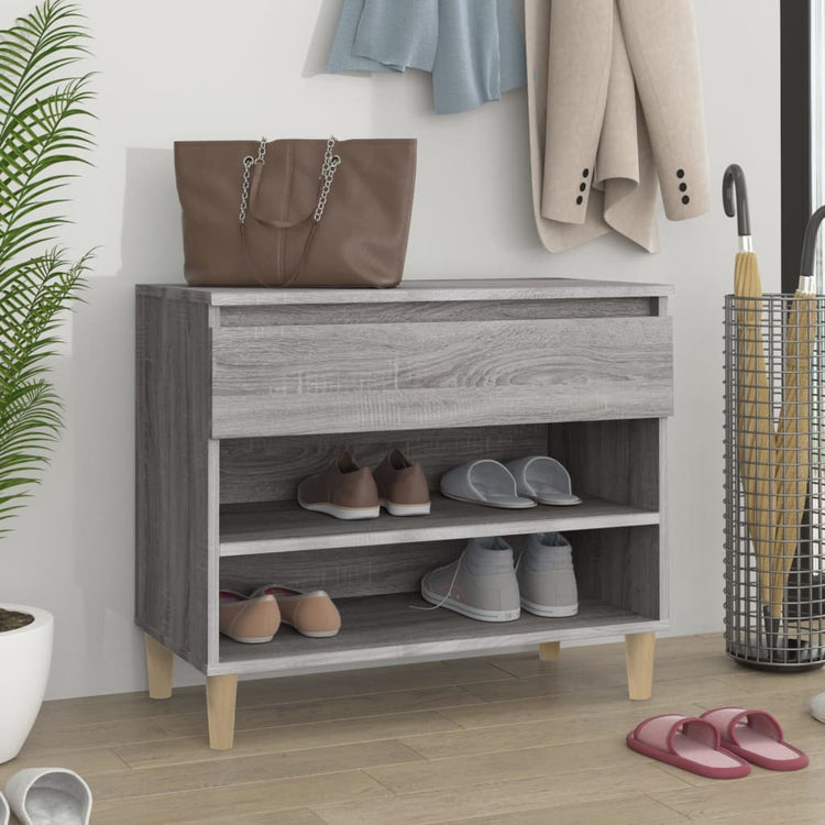 Armoire à chaussures Vidaxl 70x36x60 cm en bois de bois de sonoma gris