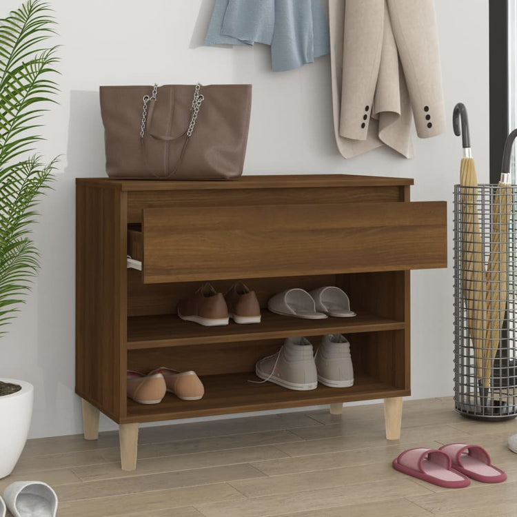 Armoire à chaussures Vidaxl 70x36x60 cm Couleur de chêne marron en bois transformé