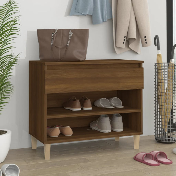 Armoire à chaussures Vidaxl 70x36x60 cm Couleur de chêne marron en bois transformé
