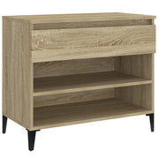 Armoire à chaussures Vidaxl 70x36x60 cm en bois de bois de chêne sonoma coloré - afbeelding 2
