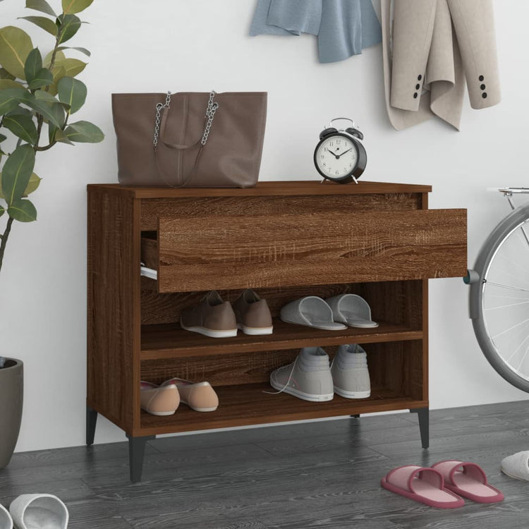 Armoire à chaussures Vidaxl 70x36x60 cm Couleur de chêne marron en bois transformé