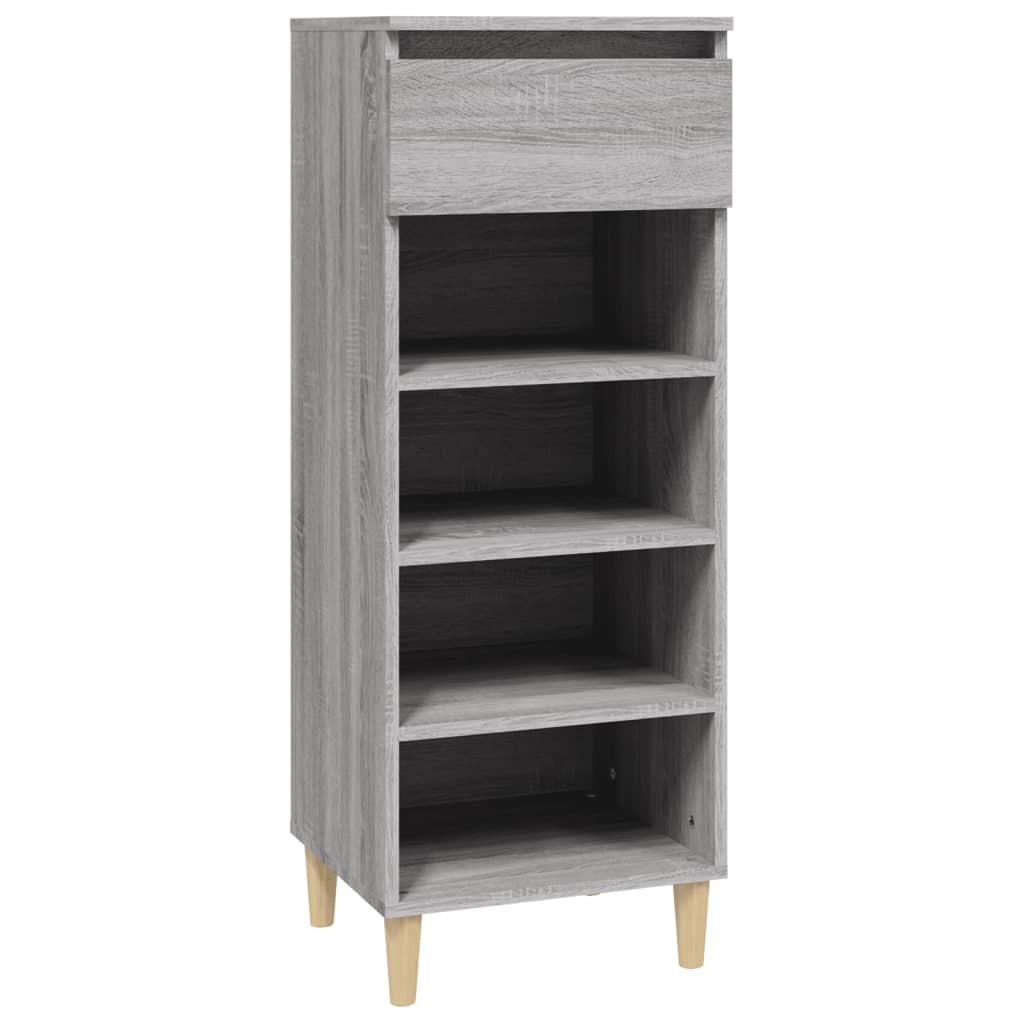 Armoire à chaussures Vidaxl 40x36x105 cm en bois de bois de gris sonoma