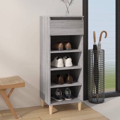 Armoire à chaussures Vidaxl 40x36x105 cm en bois de bois de gris sonoma