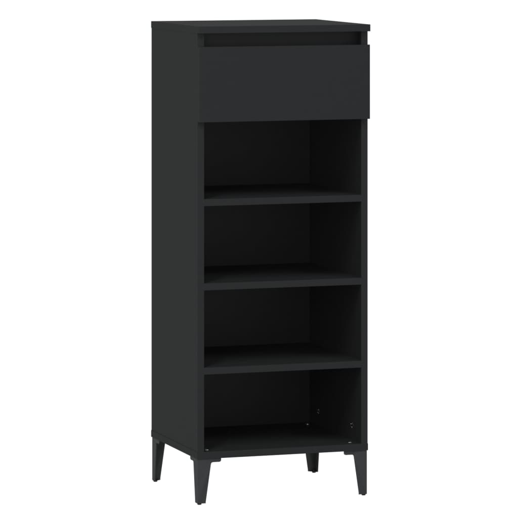 Rack à chaussures Vidaxl 40x36x105 cm Bois de bois noir